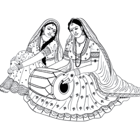 महिला मंडल भजन-कीर्तन करती है।